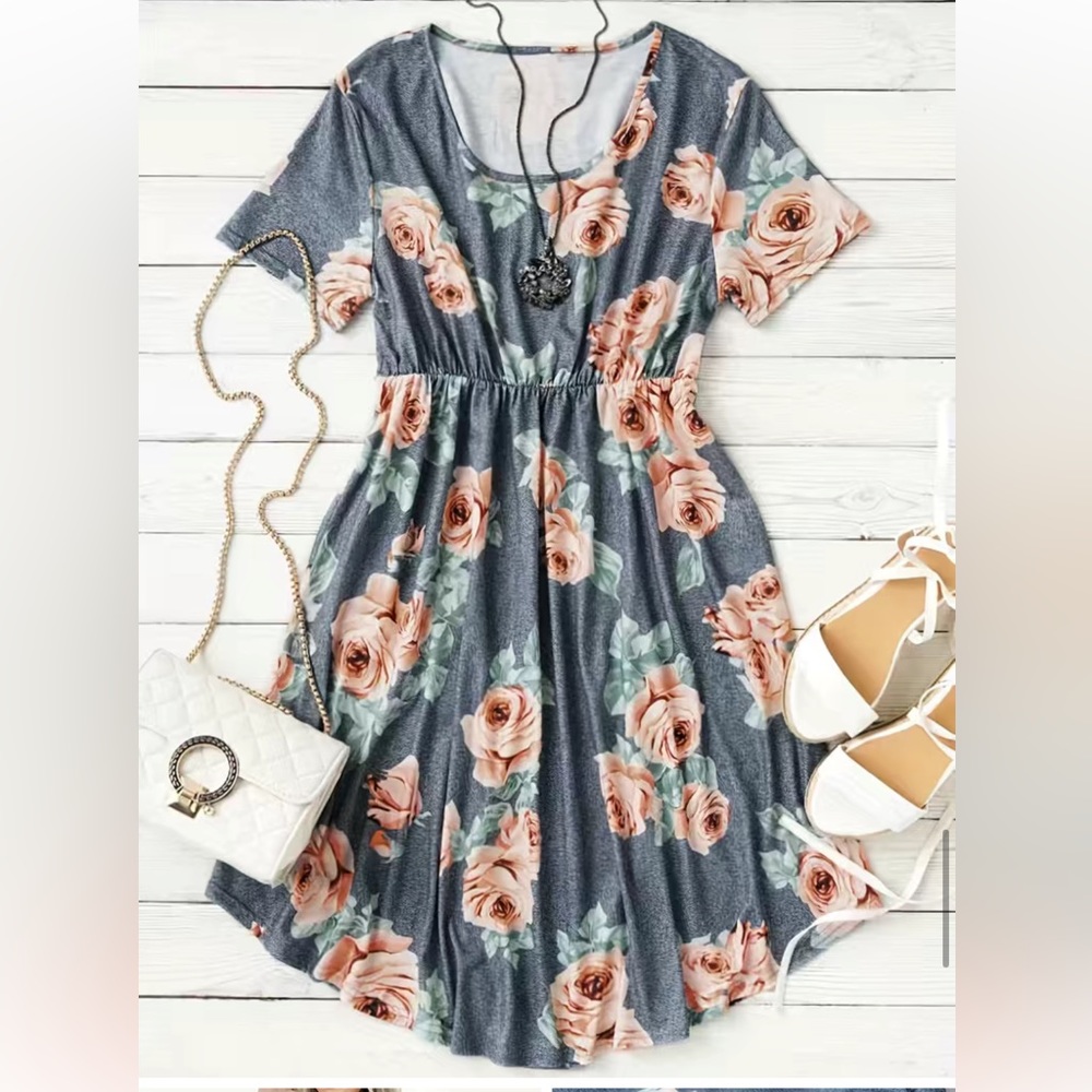 👗1X Plus Size Women’s Floral Dress👗